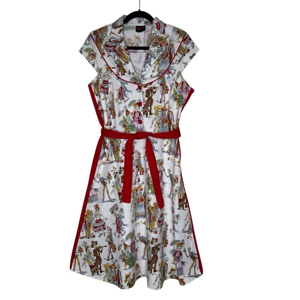 Folter Dress Heaven & Hell Day Of The Dead Skeletons Size L Whimsygoth